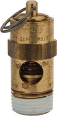 Conrader - 3/8" Inlet, ASME Safety Relief Valve - 200 Max psi, Brass, 178 Cubic' per Min - USA Tool & Supply