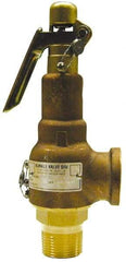 Midwest Control - 1-1/2" Inlet, 1-1/2" Outlet, ASME Safety Relief Valve - 150 Max psi, Bronze, 1,602 Cubic' per Min - USA Tool & Supply