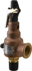 Midwest Control - 1/2" Inlet, 3/4" Outlet, ASME Safety Relief Valve - 150 Max psi, Bronze, 350 Cubic' per Min - USA Tool & Supply