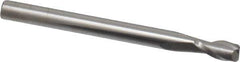 SGS - 1/8", 1/4" LOC, 1/8" Shank Diam, 1-1/2" OAL, 2 Flute, Solid Carbide Square End Mill - Single End, Uncoated, Spiral Flute, 30° Helix, Centercutting, Right Hand Cut, Right Hand Flute, Series 17 - USA Tool & Supply