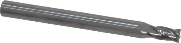 SGS - 5/32", 5/16" LOC, 3/16" Shank Diam, 2" OAL, 4 Flute, Solid Carbide Square End Mill - Single End, Uncoated, Spiral Flute, 30° Helix, Centercutting, Right Hand Cut, Right Hand Flute, Series 16 - USA Tool & Supply