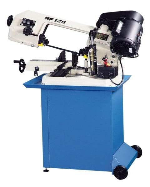Enco - 5 x 6" Max Capacity, Manual Step Pulley Horizontal Bandsaw - 80, 120 & 200 SFPM Blade Speed, 110 Volts, 45 & 60°, 1/3 hp, 1 Phase - USA Tool & Supply
