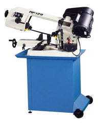 Enco - 5 x 6" Max Capacity, Manual Step Pulley Horizontal Bandsaw - 80, 120 & 200 SFPM Blade Speed, 110 Volts, 45 & 60°, 1/3 hp, 1 Phase - USA Tool & Supply