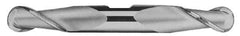 SGS - 7/16" Diam, 7/8" LOC, 2 Flute Solid Carbide Ball End Mill - Uncoated, Double End, 4" OAL, 1/2" Shank Diam, Spiral Flute - USA Tool & Supply