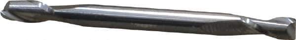 SGS - 1/8", 1/4" LOC, 1/8" Shank Diam, 1-1/2" OAL, 2 Flute, Solid Carbide Square End Mill - Double End, Uncoated, Spiral Flute, 30° Helix, Centercutting, Right Hand Cut, Right Hand Flute, Series 15 - USA Tool & Supply
