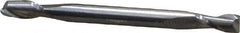 SGS - 1/8", 1/4" LOC, 1/8" Shank Diam, 1-1/2" OAL, 2 Flute, Solid Carbide Square End Mill - Double End, Uncoated, Spiral Flute, 30° Helix, Centercutting, Right Hand Cut, Right Hand Flute, Series 15 - USA Tool & Supply