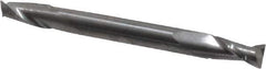 SGS - 3/16", 3/8" LOC, 3/16" Shank Diam, 2" OAL, 2 Flute, Solid Carbide Square End Mill - Double End, Uncoated, Spiral Flute, 30° Helix, Centercutting, Right Hand Cut, Right Hand Flute, Series 15 - USA Tool & Supply