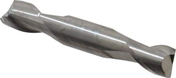 SGS - 1/2", 5/8" LOC, 1/2" Shank Diam, 3" OAL, 2 Flute, Solid Carbide Square End Mill - Double End, Uncoated, Spiral Flute, 30° Helix, Centercutting, Right Hand Cut, Right Hand Flute, Series 15 - USA Tool & Supply