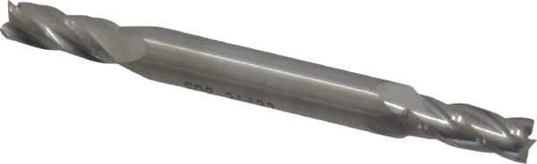 SGS - 13/64", 1/2" LOC, 1/4" Shank Diam, 2-1/2" OAL, 4 Flute, Solid Carbide Square End Mill - Double End, Uncoated, Spiral Flute, 30° Helix, Centercutting, Right Hand Cut, Right Hand Flute, Series 14 - USA Tool & Supply
