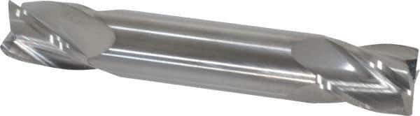 SGS - 1/2", 5/8" LOC, 1/2" Shank Diam, 3" OAL, 4 Flute, Solid Carbide Square End Mill - Double End, Uncoated, Spiral Flute, 30° Helix, Centercutting, Right Hand Cut, Right Hand Flute, Series 14 - USA Tool & Supply