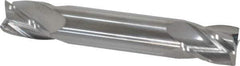 SGS - 1/2", 5/8" LOC, 1/2" Shank Diam, 3" OAL, 4 Flute, Solid Carbide Square End Mill - Double End, Uncoated, Spiral Flute, 30° Helix, Centercutting, Right Hand Cut, Right Hand Flute, Series 14 - USA Tool & Supply