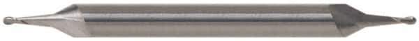 Atrax - 3/8" Diam, 3/4" LOC, 2 Flute Solid Carbide Ball End Mill - Uncoated, Double End, 3-1/2" OAL, 3/8" Shank Diam - USA Tool & Supply