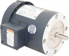 Leeson - 1-1/2 Max hp, 1,800 Max RPM, Premium Efficient Electric AC DC Motor - 230/460 V Input, Three Phase, 56C Frame, 5/8" Shaft Diam, C-Face Mount, TEFC Enclosure - USA Tool & Supply