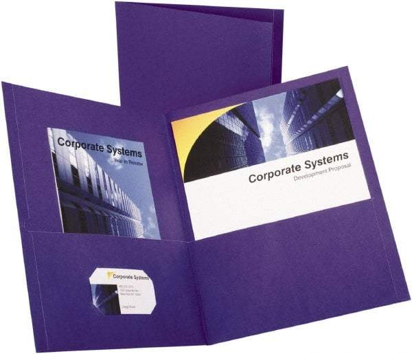 OXFORD - 8-1/2" Long x 11" Wide Pocket - Purple - USA Tool & Supply