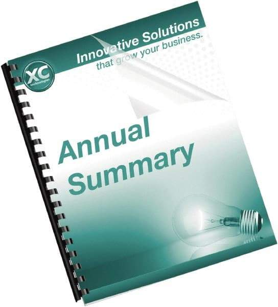 FELLOWES - 11" Long x 8" Wide Binding System Cover - Clear - USA Tool & Supply