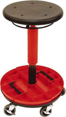 ShopSol - 300 Lb Capacity, 5 Wheel Trolley Stool - Polyurethane, 18" Long x 16-1/2" Overall Height x 18" Wide - USA Tool & Supply