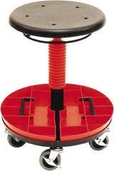 ShopSol - 300 Lb Capacity, 5 Wheel Trolley Stool - Polyurethane, 18" Long x 19" Overall Height x 18" Wide - USA Tool & Supply