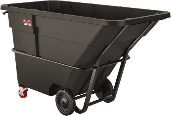 Suncast - 1,400 Lb Load Capacity, 43 Bushels, 2 Cu Yd, Polyethylene Tilt Truck - 47.4" Wide x 86" Long x 50.1" High, Matte Gray - USA Tool & Supply