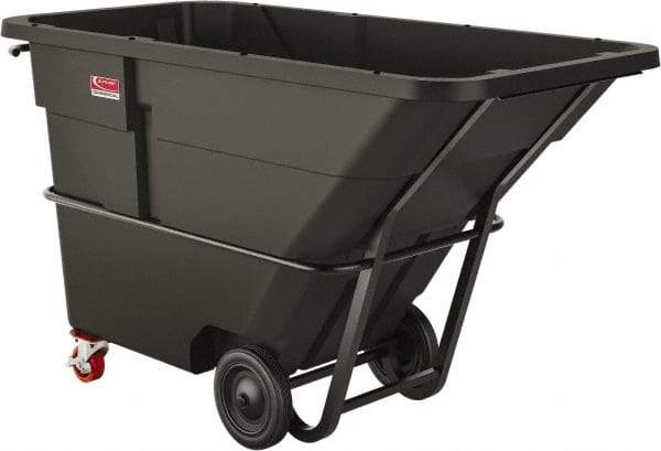 Suncast - 1,300 Lb Load Capacity, 33 Bushels, 1-1/2 Cu Yd, Polyethylene Tilt Truck - 41.28" Wide x 85.87" Long x 47.89" High, Matte Gray - USA Tool & Supply