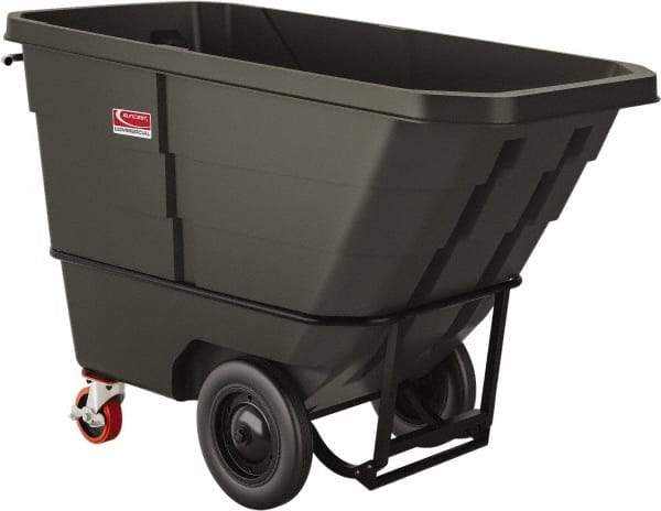 Suncast - 2,200 Lb Load Capacity, 22 Bushels, 1 Cu Yd, Polyethylene Tilt Truck - 33.87" Wide x 70" Long x 45.16" High, Matte Gray - USA Tool & Supply