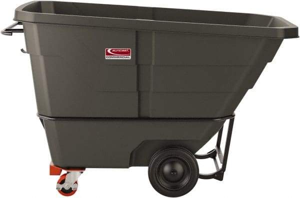 Suncast - 1,300 Lb Load Capacity, 22 Bushels, 1 Cu Yd, Polyethylene Tilt Truck - 33.87" Wide x 70" Long x 43.84" High, Matte Gray - USA Tool & Supply