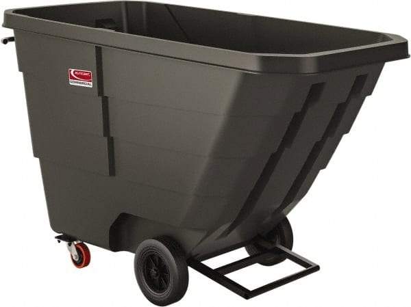 Suncast - 800 Lb Load Capacity, 22 Bushels, 1 Cu Yd, Polyethylene Tilt Truck - 33.87" Wide x 70" Long x 43.84" High, Matte Gray - USA Tool & Supply