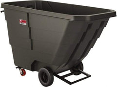Suncast - 800 Lb Load Capacity, 22 Bushels, 1 Cu Yd, Polyethylene Tilt Truck - 33.87" Wide x 70" Long x 43.84" High, Matte Gray - USA Tool & Supply