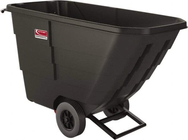 Suncast - 650 Lb Load Capacity, 11 Bushels, 0.5 Cu Yd, Polyethylene Tilt Truck - 27.76" Wide x 59.2" Long x 34.86" High, Matte Gray - USA Tool & Supply