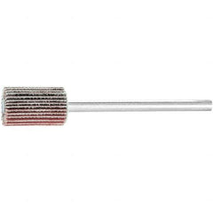 PFERD - 3/8" Diam x 5/8" Face Width, Aluminum Oxide Coated Mounted Flap Wheel - 1/8" Shank Mount, 240 Grit, 75,000 Max RPM - USA Tool & Supply