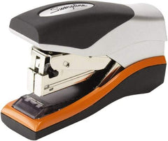 Swingline - 40 Sheet Half Strip Stapler - Silver/Orange/Black - USA Tool & Supply