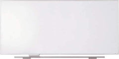 ICEBERG - 44" High x 96" Wide Magnetic Dry Erase Board - Steel, Includes Floating Marker Rail & Adjustable Eraser Tray - USA Tool & Supply