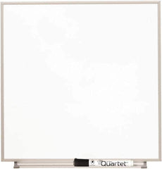 Quartet - 23" High x 23" Wide Magnetic Dry Erase Board - Glass, Includes Accessory Tray, Rail & Mounting Kit & Dry Erase Markers - USA Tool & Supply