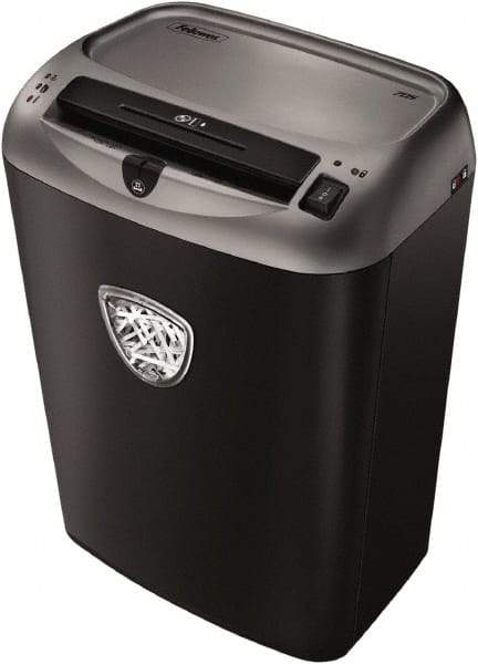 FELLOWES - 7/32" Strip, 14 Sheet Strip Cut Personal Shredder - 15-11/16" Long x 11-5/16" Wide x 18-13/16" High, Level 2 Security, 7 Gal Wastebasket - USA Tool & Supply