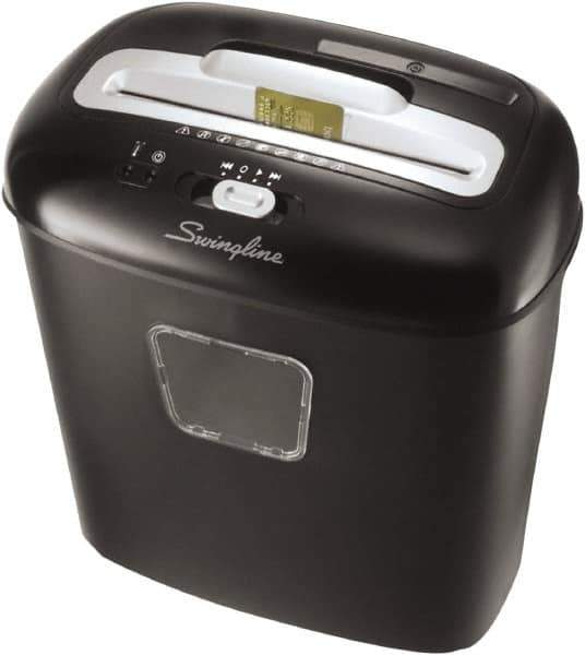 Swingline - 5/32 x 1-1/2" Strip, 10 Sheet Cross Cut Personal Shredder - 9" Long x 14" Wide x 15" High, Level 4 Security, 5 Gal Wastebasket - USA Tool & Supply