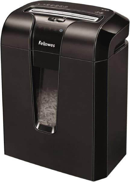 FELLOWES - 5/32" x 2" Strip, 10 Sheet Cross Cut Personal Shredder - 10-7/8" Long x 15-13/16" Wide x 18-1/8" High, Level 3 Security, 5 Gal Wastebasket - USA Tool & Supply