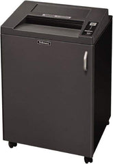 FELLOWES - 5/32 x 1-9/16" Strip, 24 Sheet Cross Cut Commercial Shredder - 23-1/4" Long x 25-3/16" Wide x 38-3/16" High, Level 4 Security, 4 Gal Wastebasket - USA Tool & Supply