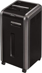 FELLOWES - 5/64 x 15/32" Strip, 16 Sheet Micro Cut Commercial Shredder - 17-3/4" Long x 17-1/8" Wide x 30-3/4" High, Level 5 Security, 16 Gal Wastebasket - USA Tool & Supply