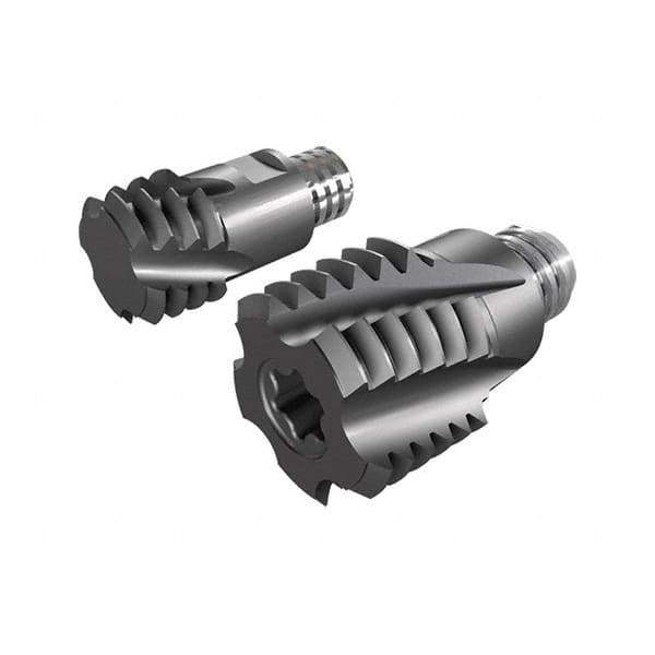 Iscar - MT-ISO-MM Grade IC908 Carbide Thread Milling Tip Insert - TiAlN Finish, 5 Flutes, 15.4mm Cutting Diam, 12.5mm Depth of Cut, 19mm Extension - USA Tool & Supply