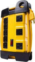 Woods PRO - 8 Outlets, 125 Volts, 15 Amps, 6' Cord, Power Outlet Strip - Keyhole Mount, 5-15 NEMA Configuration, 10-1/8" Strip, cULus - USA Tool & Supply