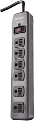Woods PRO - 6 Outlets, 125 Volts, 15 Amps, 3' Cord, Power Outlet Strip - Keyhole Mount, 5-15 NEMA Configuration, 11-3/4" Strip, cULus - USA Tool & Supply
