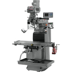 Jet - 54" Table Width x 12" Table Length, Electronic Variable Speed Control, 3 Phase Knee Milling Machine - R8 Spindle Taper, 5 hp - USA Tool & Supply