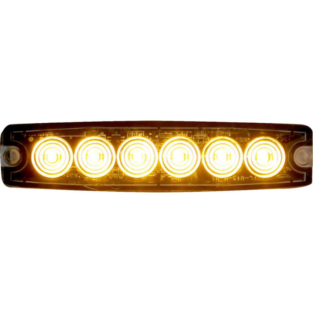 Auxiliary Lights; Light Type: Strobe Light; Amperage Rating: 1.0000; Light Technology: LED; Color: Amber; Material: Aluminum; Voltage: 12-24 VDC; Overall Width: 5; Minimum Order Quantity: Aluminum; Color: Amber; Amperage: 1.0000; Material: Aluminum; Mater