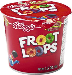 Kellogg's - Cereal - Froot Loops Breakfast Cereal, Single-Serve 1.5oz Cup, 6/Box - USA Tool & Supply