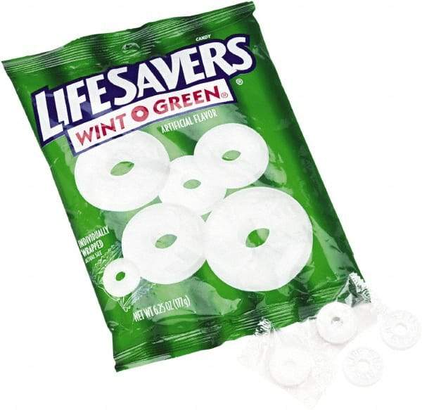 LifeSavers - Candy - Hard Candy, Wint-O-Green, Individually Wrapped, 6.25oz Bag - USA Tool & Supply