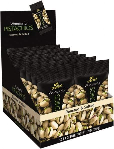 Paramount Farms - Nuts - Wonderful Pistachios, Roasted & Salted, 1 oz Pack, 12/Box - USA Tool & Supply