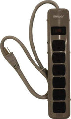 Woods PRO - 6 Outlets, 125 Volts, 15 Amps, 5' Cord, Power Outlet Strip - Keyhole Mount, 5-15 NEMA Configuration, 11-3/4" Strip, cULus - USA Tool & Supply