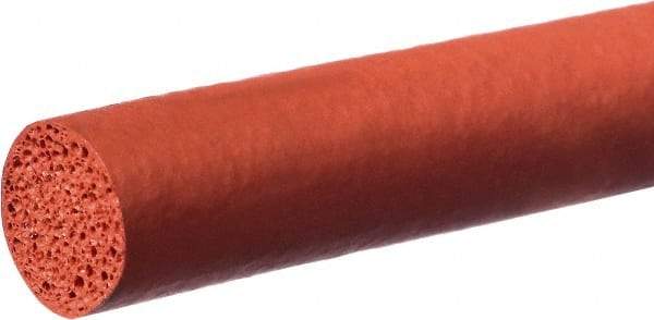 Value Collection - 100' Long, Silicone Foam Cord - 3/8" Diam, Red - USA Tool & Supply