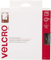 VELCRO Brand - 3/4" Wide x 5 Yd Long Adhesive Backed Hook & Loop Roll - Continuous Roll, Clear - USA Tool & Supply