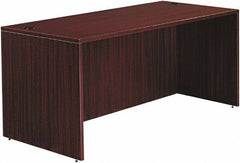 ALERA - Woodgrain Laminate Desk Shell - 65" Wide x 29-1/2" Deep x 29-5/8" High, Mahogany - USA Tool & Supply