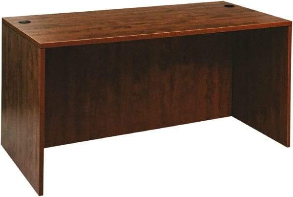 ALERA - Woodgrain Laminate Desk Shell - 59-1/8" Wide x 29-1/2" Deep x 29-5/8" High, Medium Cherry - USA Tool & Supply